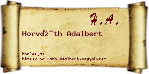 Horváth Adalbert névjegykártya